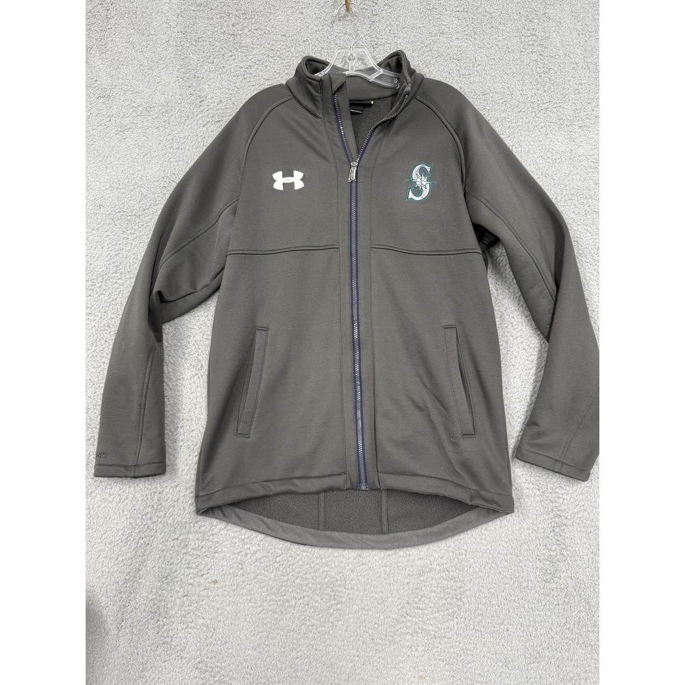 Seattle Mariners Jacket Mens Medium Gray MLB Baseball Full Zip UA Storm Fleece